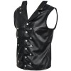 Men Leather Vest Steampunk Steel Boned Waistcoat Victorian Vest